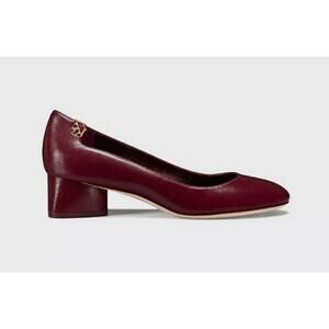 Tory Burch Burgundy Block Heel Pumps